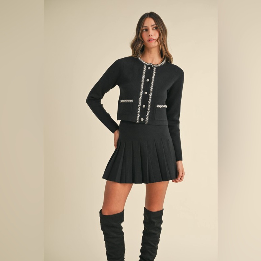 Elegant Black Skirt Set